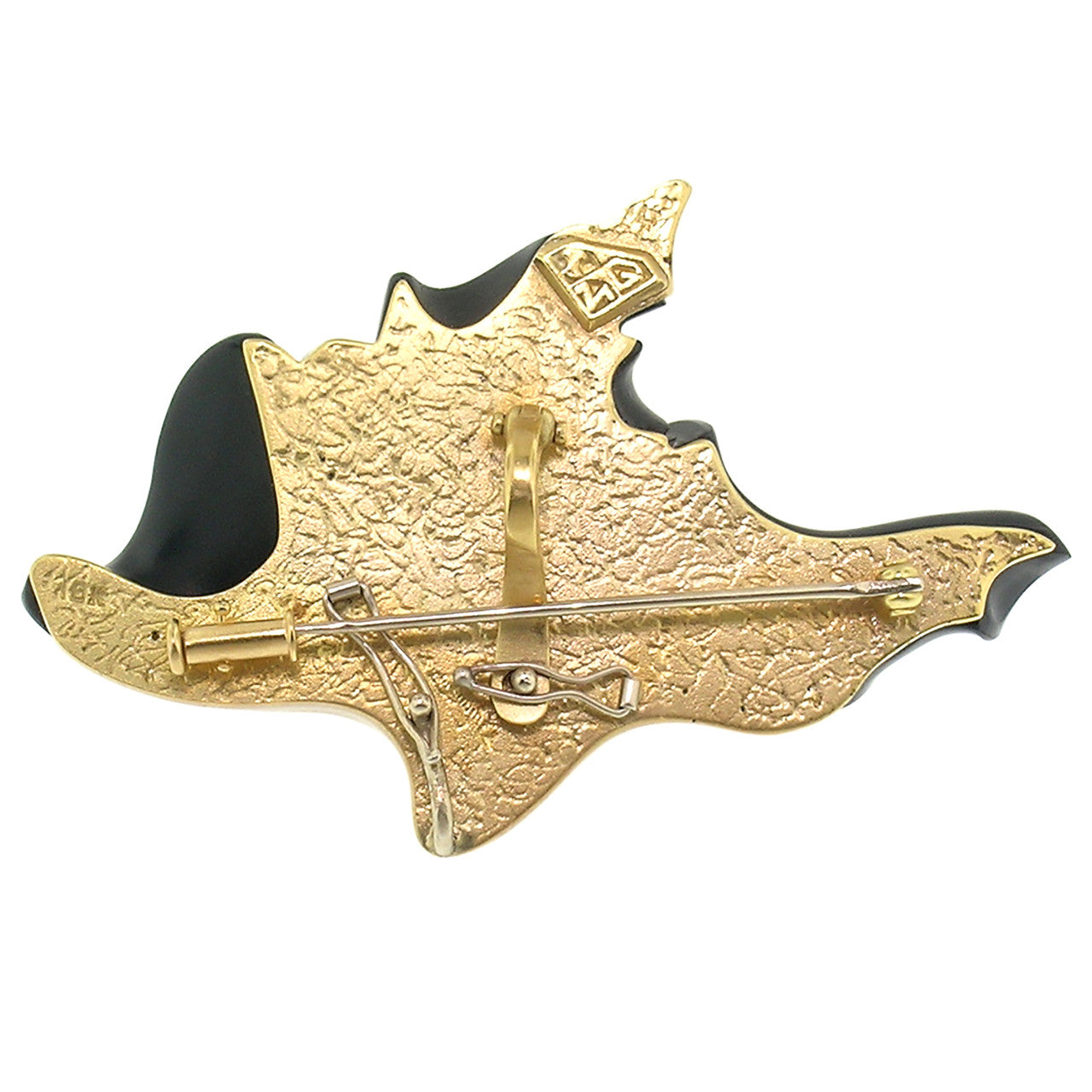Steve Walters Carved Chalcedony and Aquamarine 18kt Pendant & Brooch made in USA by ART Guyon for Cynthia Scott Jewelry