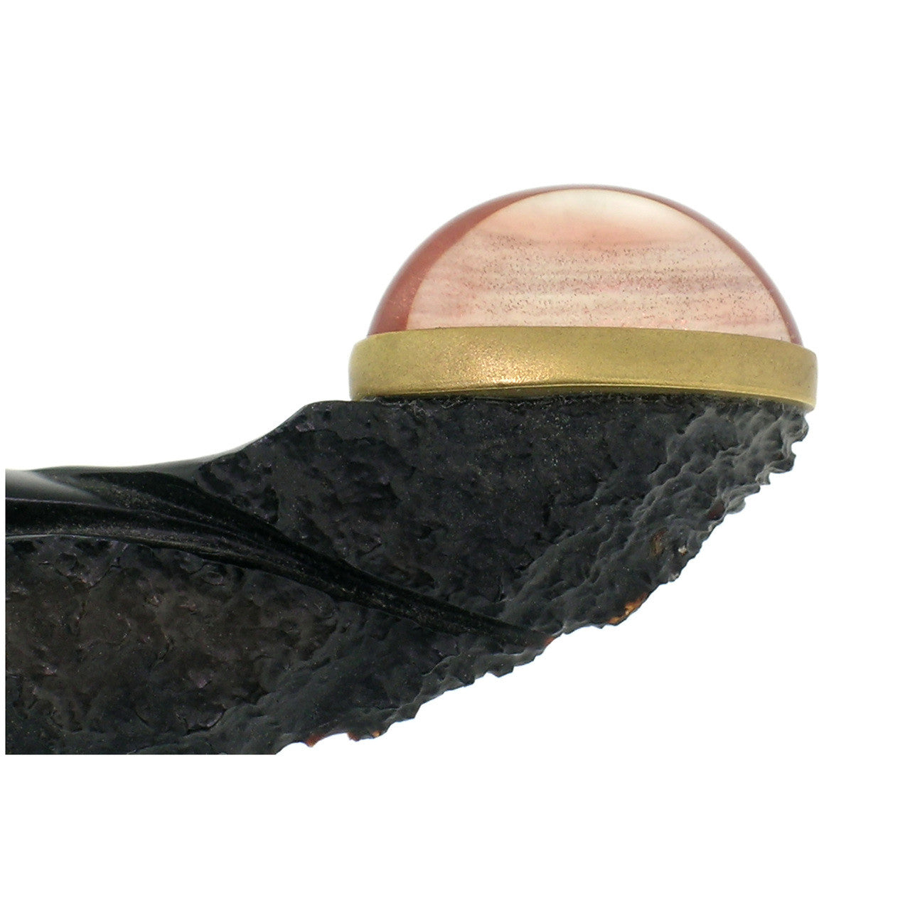 Oregon Sunstone & Steve Walters Carved Chalcedony 18kt Pendant Enhancer & Brooch Pin made in USA for Cynthia Scott Jewelry
