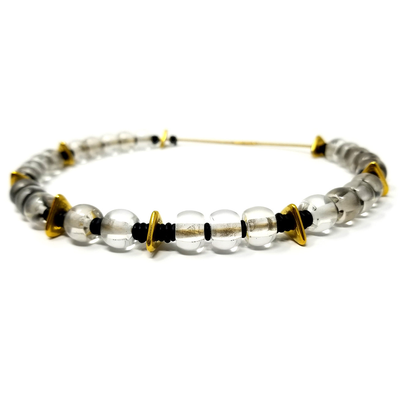 Rock Crystal, 18kt & 20kt Convertible Necklace made in USA by ART Guyon