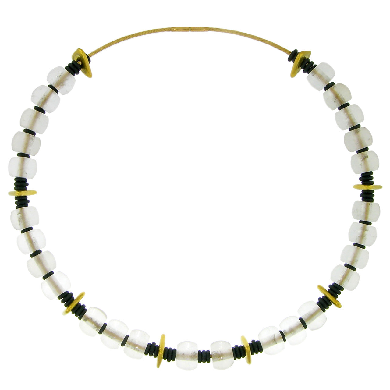 Rock Crystal, 18kt & 20kt Convertible Necklace made in USA by ART Guyon