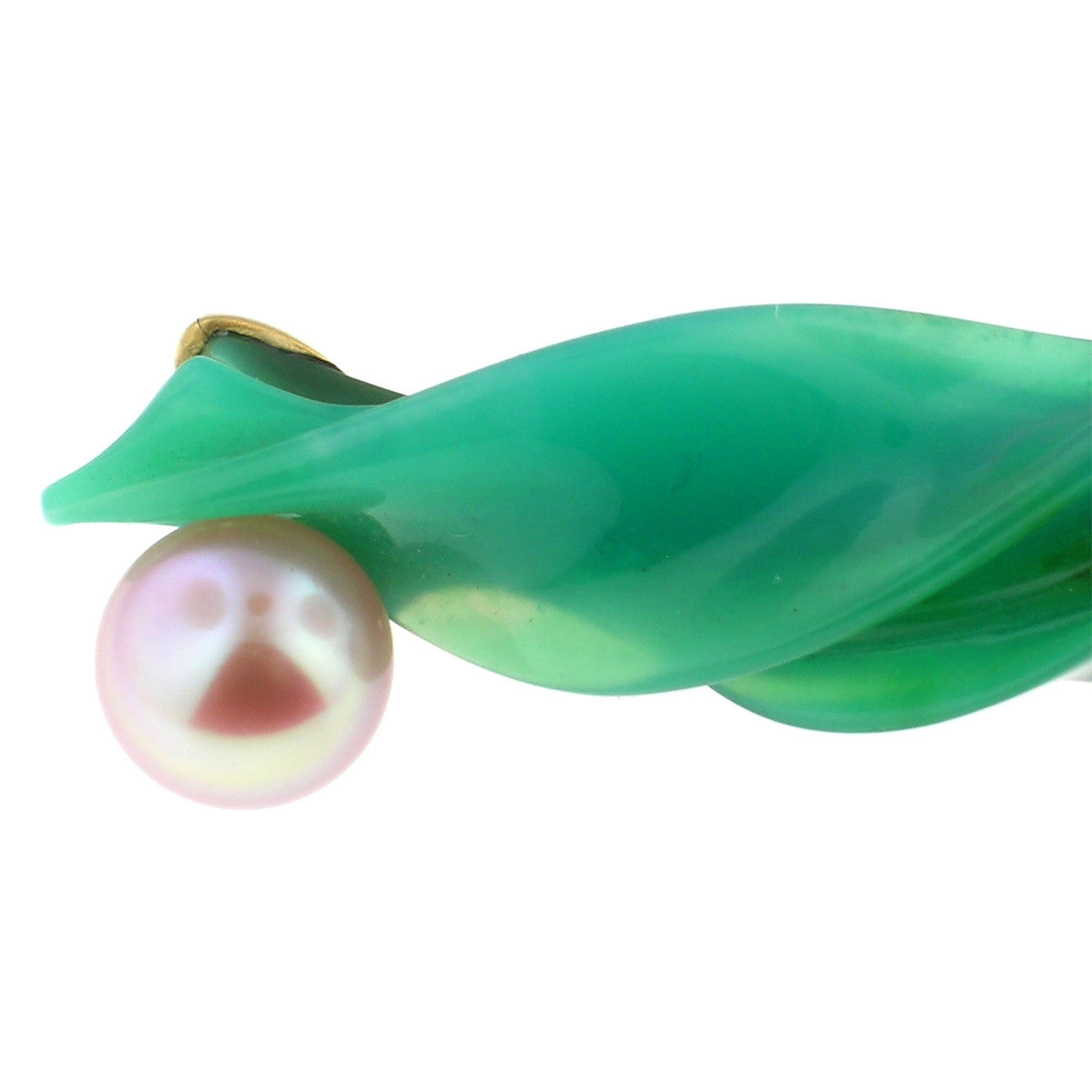 Steve Walters Carved Gem Silica Chrysocolla 18kt Pendant Enhancer & Brooch made in USA by ART Guyon for Cynthia Scott Jewelry