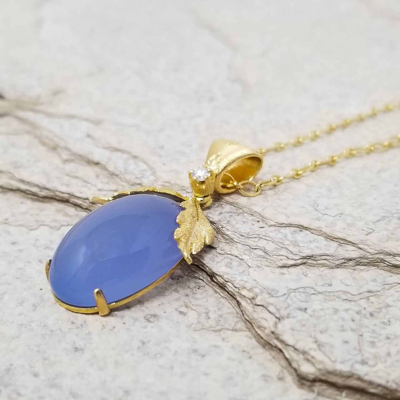 Chalcedony & 18kt Sylvia Pendant made in Italy by Cynthia Scott Jewelry