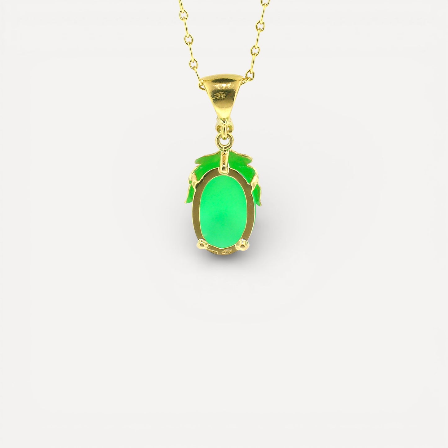 Chrysoprase in 18kt Sylvia pendant made in Florence, Italy by Cynthia Scott Jewelry