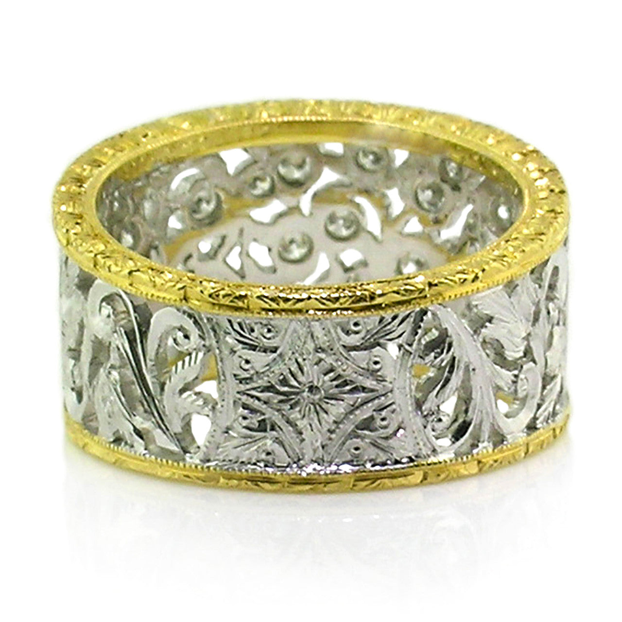 Sofia Florentine Engraved Diamond Band made in Italy for Cynthia Scott Jewelry