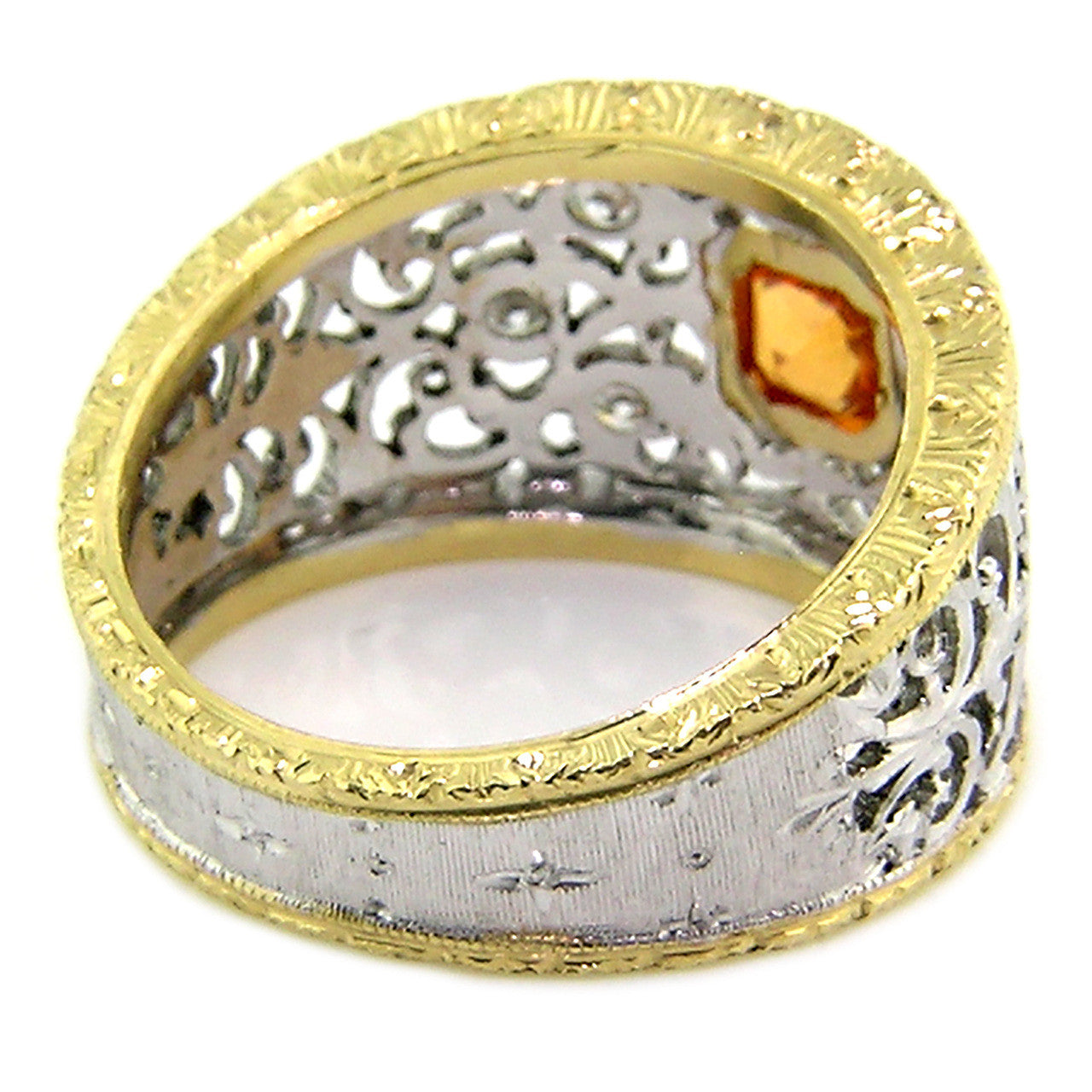 Mandarin Garnet 18kt Contessa Ring made in Florence, Italy by Cynthia Scott Jewelry