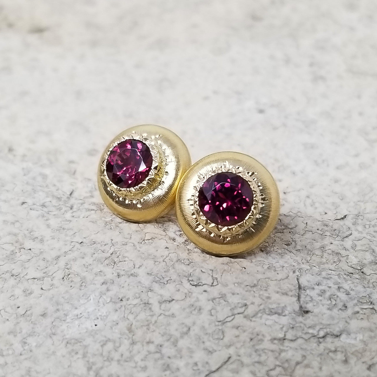 Rhodolite Garnet Bianca 18kt Earrings made in Italy by Cynthia Scott Jewelry