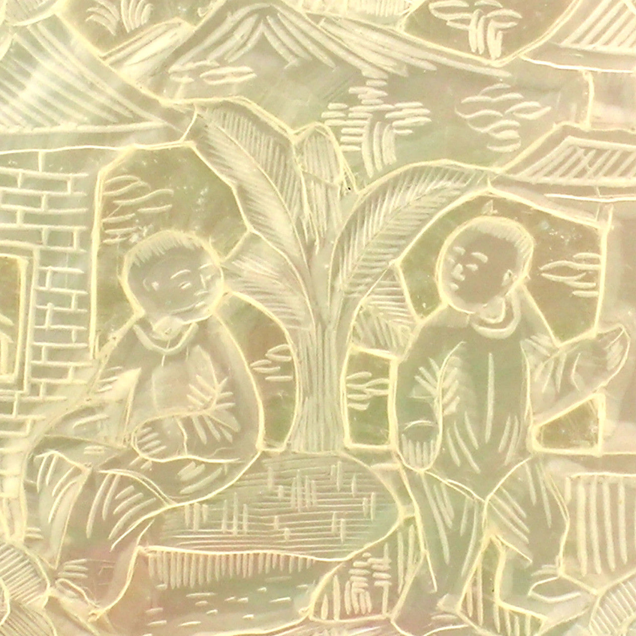 Antique Chinese Mother of Pearl Gambling Gaming Counter 18kt Pendant made in Florence, Italy by Cynthia Scott Jewelry