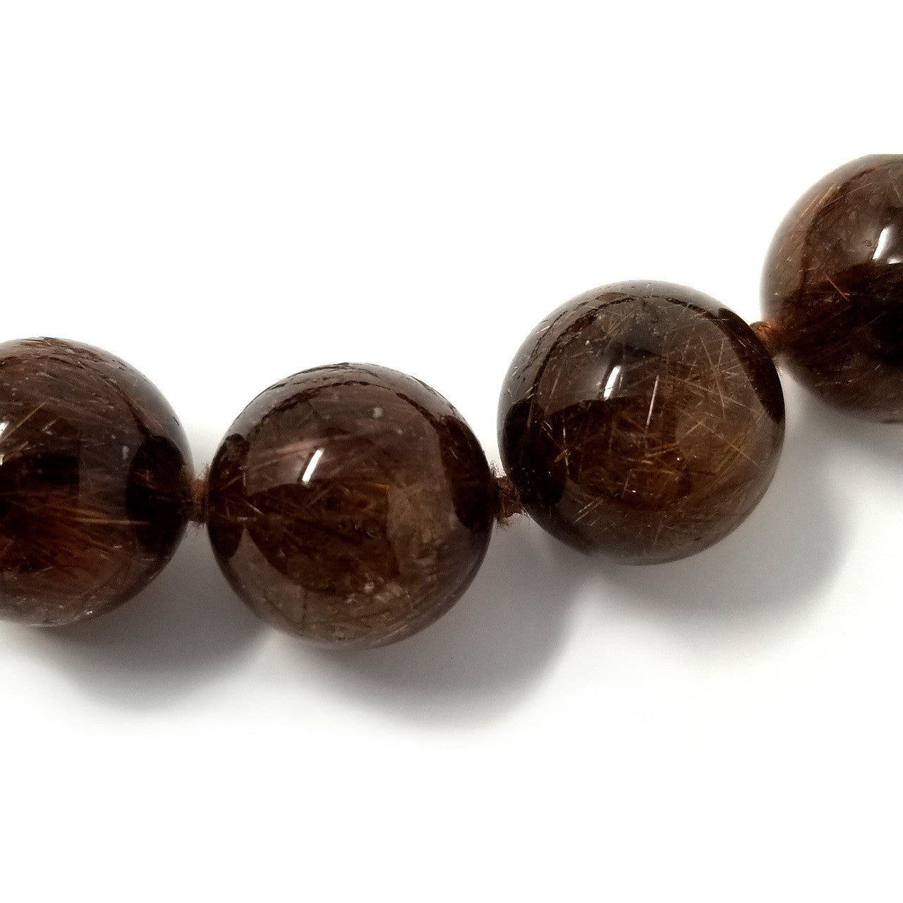 Rutilated Quartz & 18kt Beaded Necklace made in USA by Cynthia Scott Jewelry