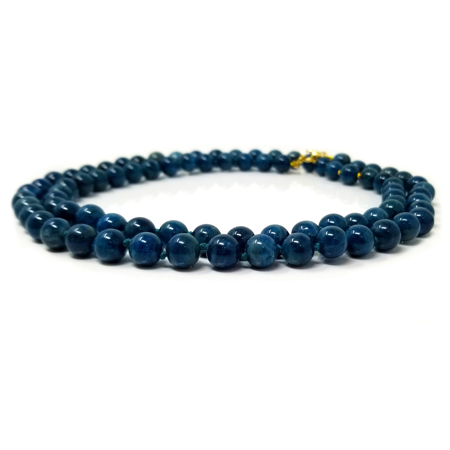 Cat's Eye Apatite & 18kt Long Beaded Gemstone Necklace