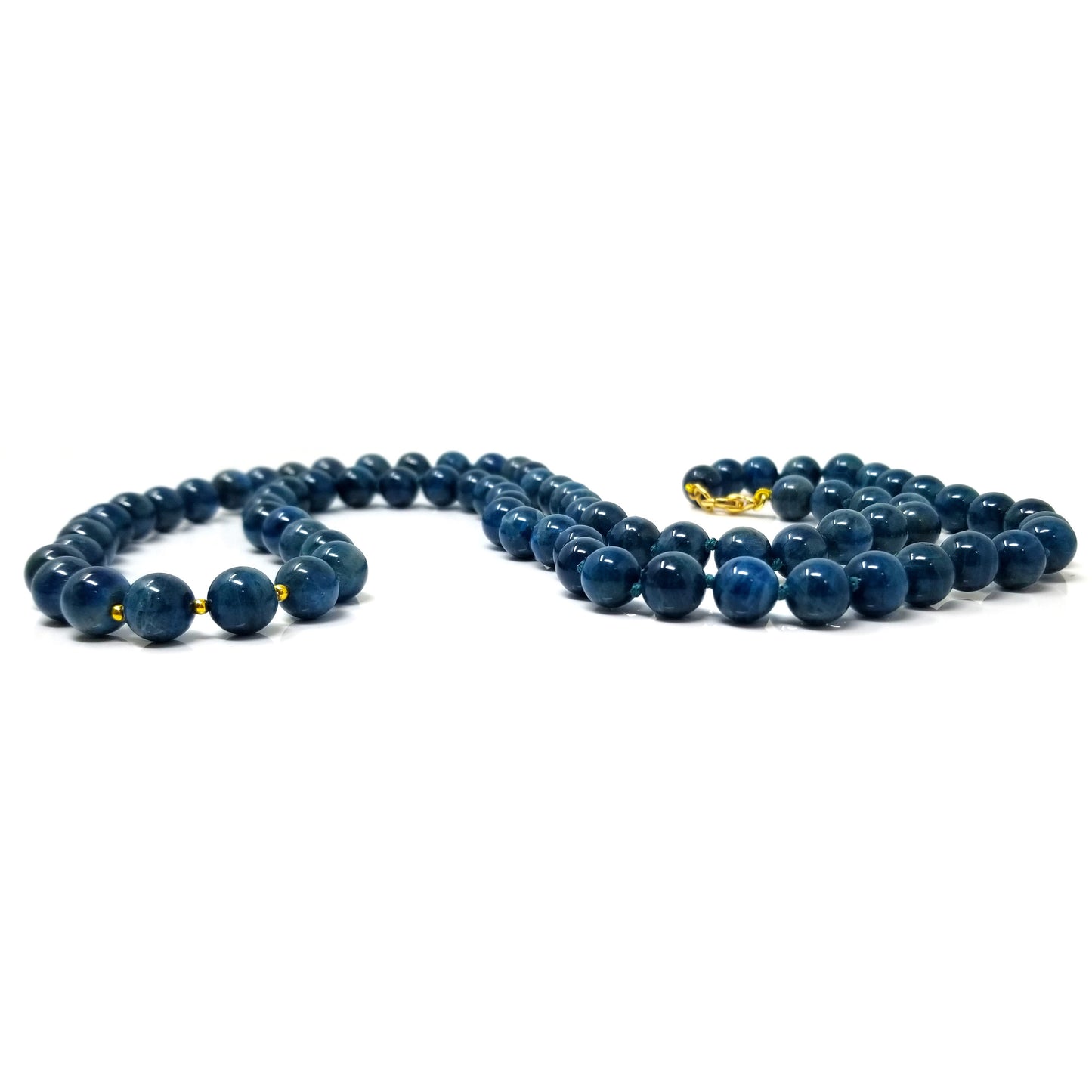 Cat's Eye Apatite & 18kt Long Beaded Gemstone Necklace