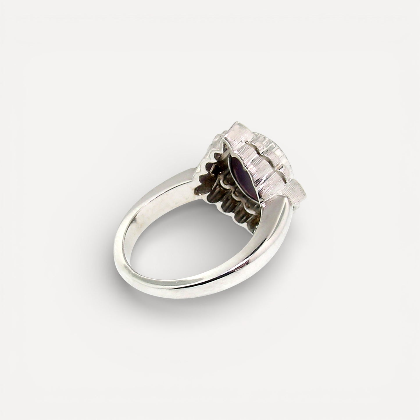 Australian Black Opal & Diamond 18kt Alessia Florentine Engraved Ring made in Florence, Italy by Cynthia Scott Jewelry