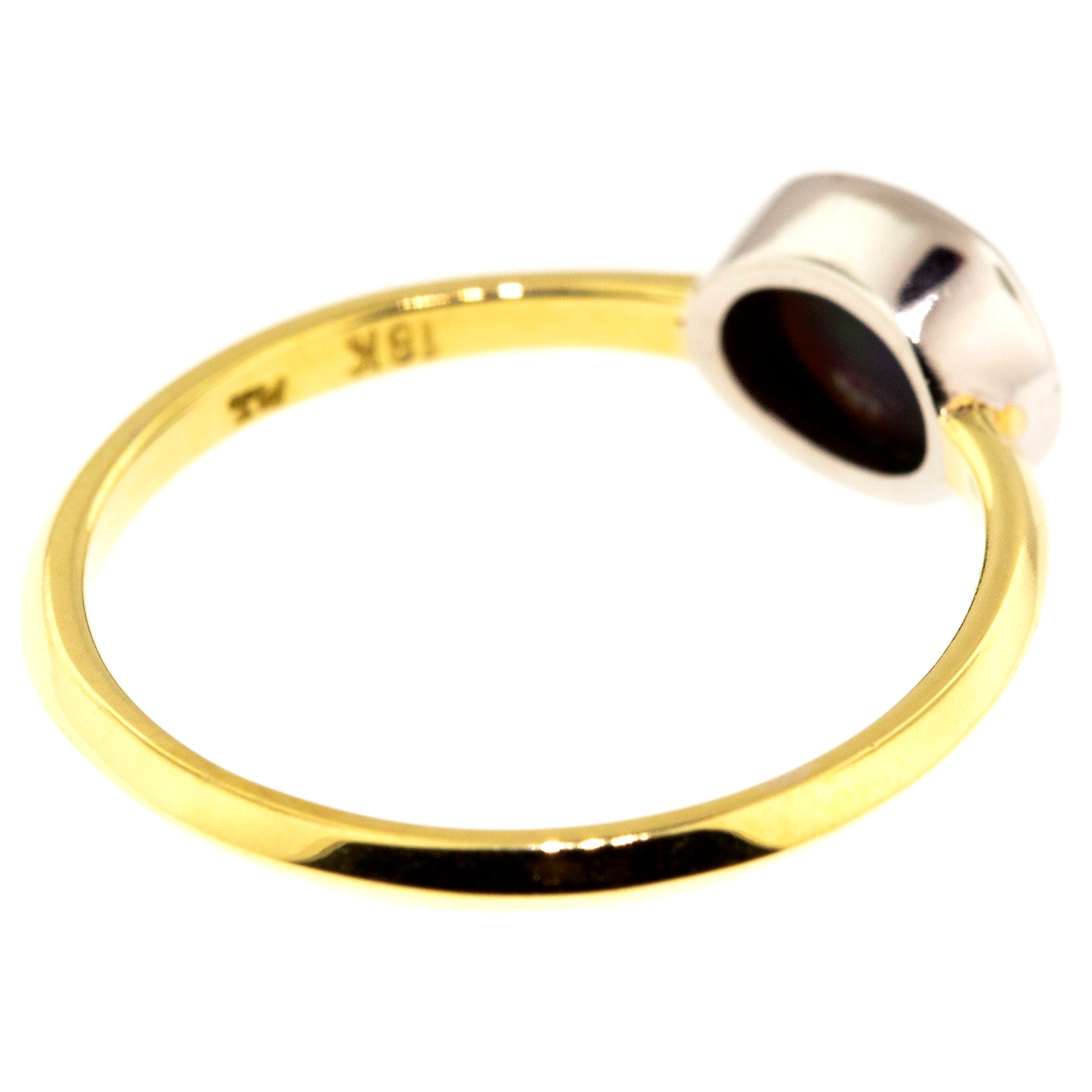 Australian Black Opal 18kt & Platinum Paloma Ring
