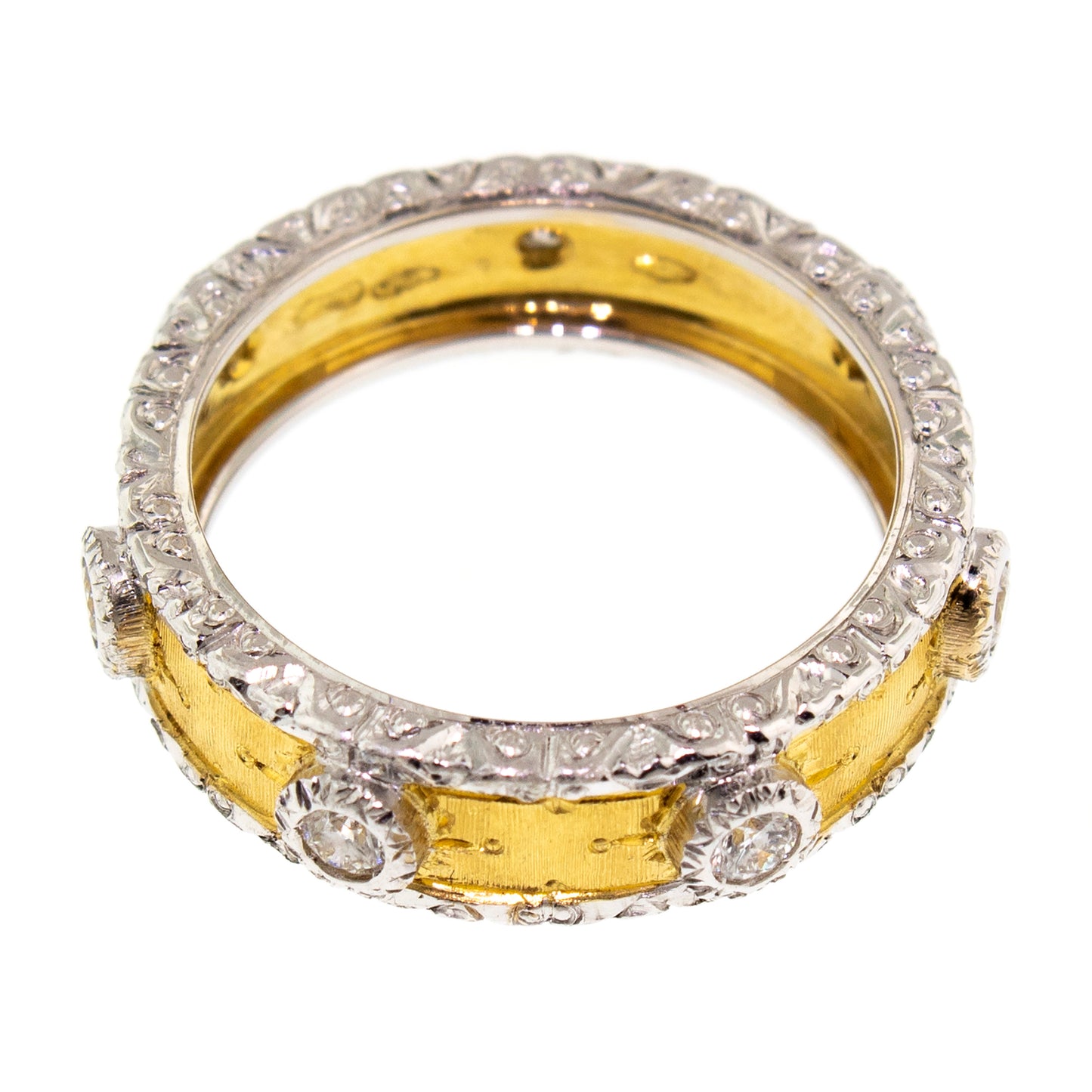Florentine Engraved Rosa Diamond Band