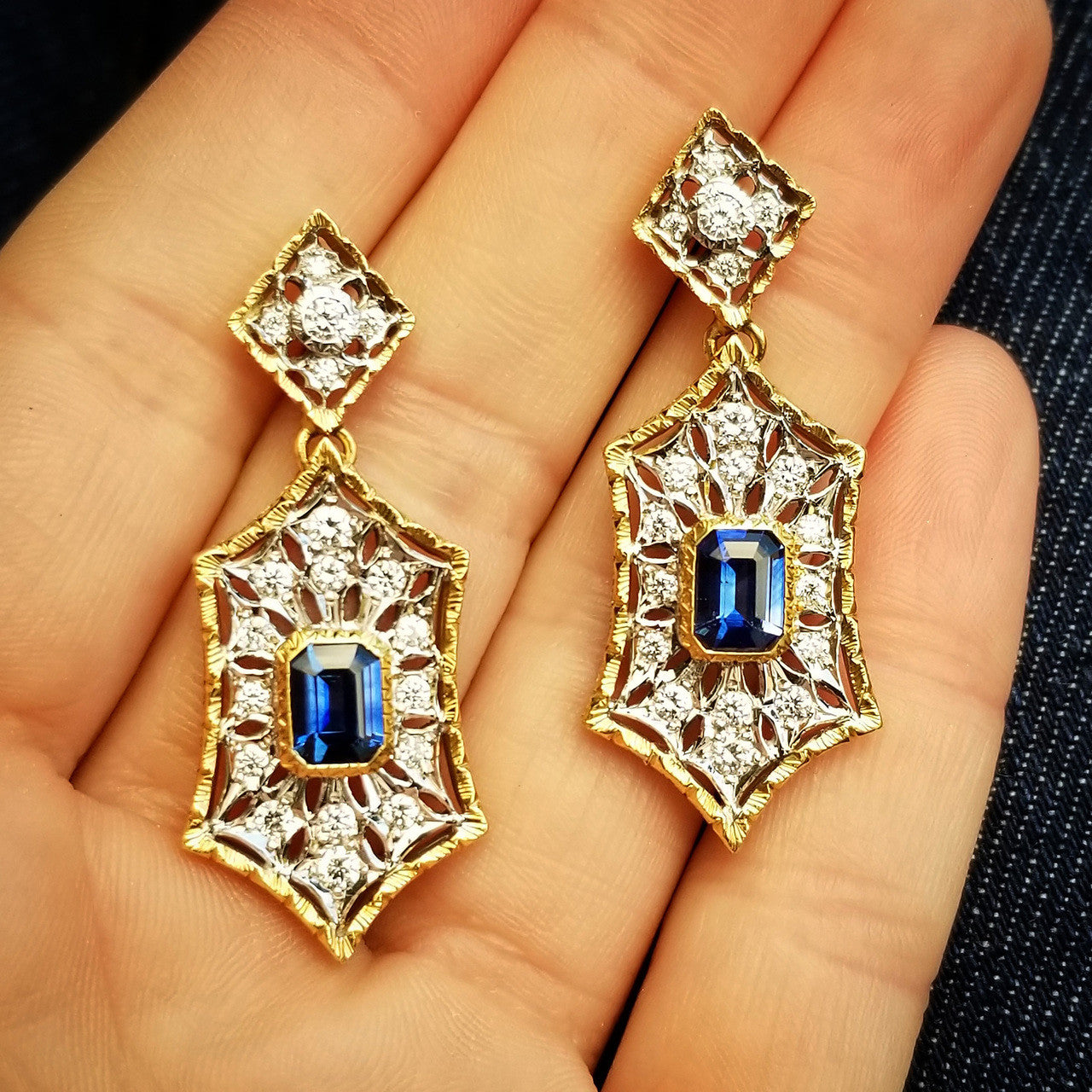 Blue Sapphire & Diamond Giulia Earrings