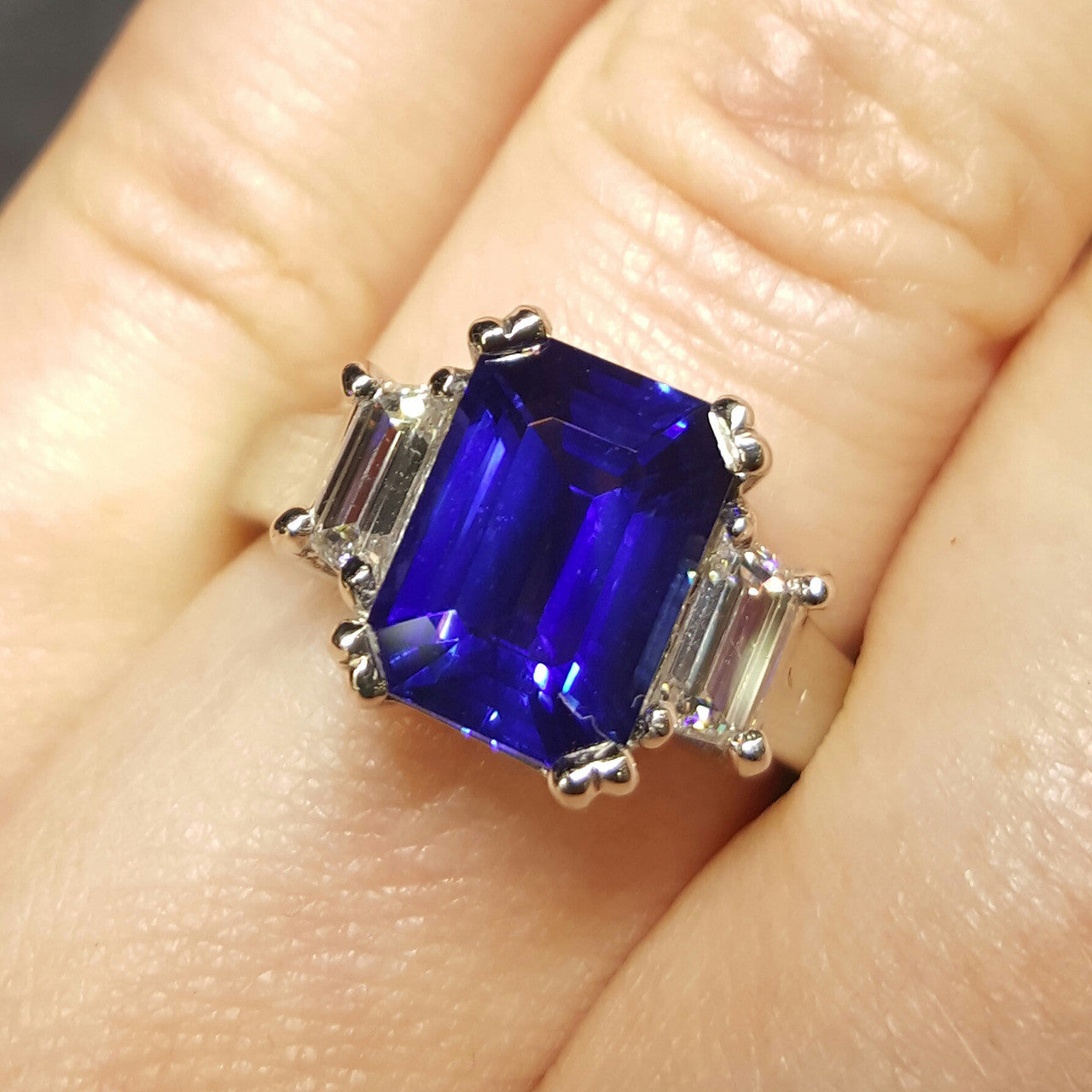 Royal Blue Sapphire & Diamond Ring