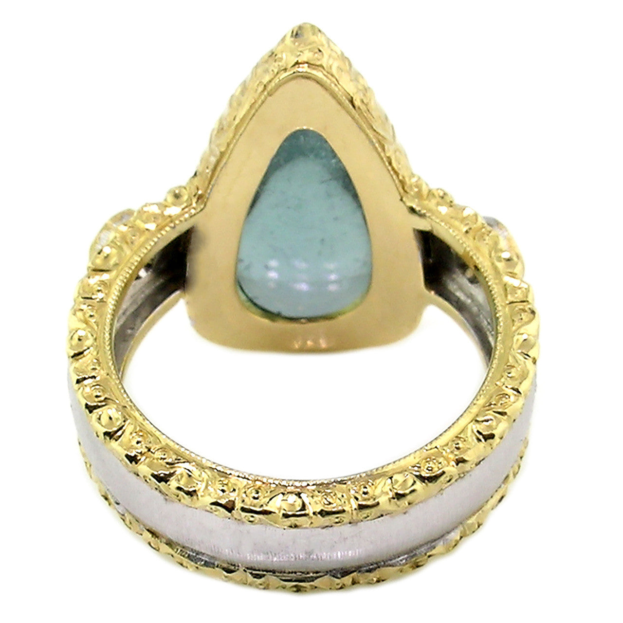 Blue Tourmaline Diamond 18kt Sienna Ring made in Florence, Italy by Cynthia Scott Jewelry