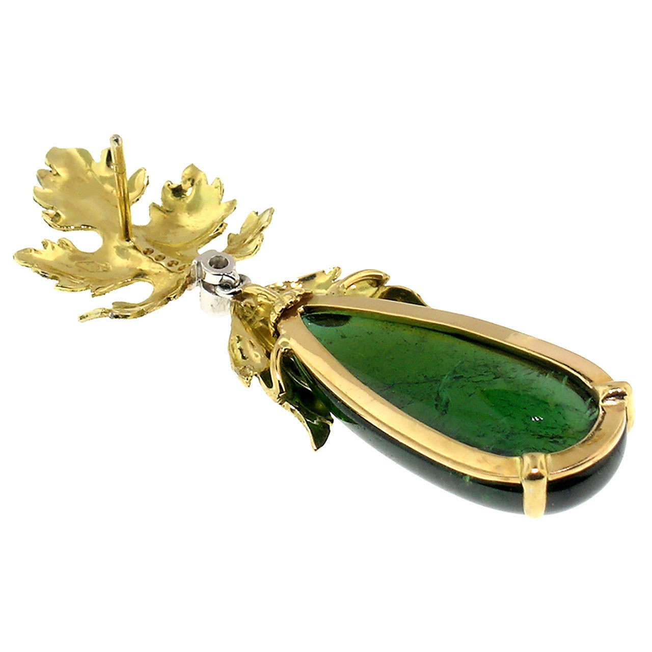 Green Tourmaline Diamond 18kt Sylvia Earrings made in Florence, Italy for Cynthia Scott Jewelry