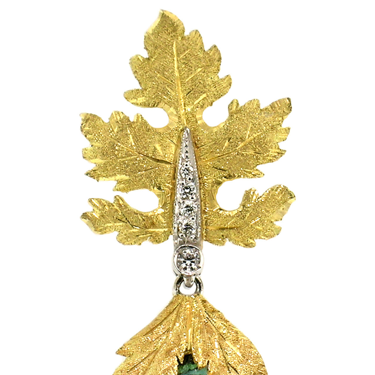 Green Tourmaline Diamond 18kt Sylvia Earrings made in Florence, Italy for Cynthia Scott Jewelry