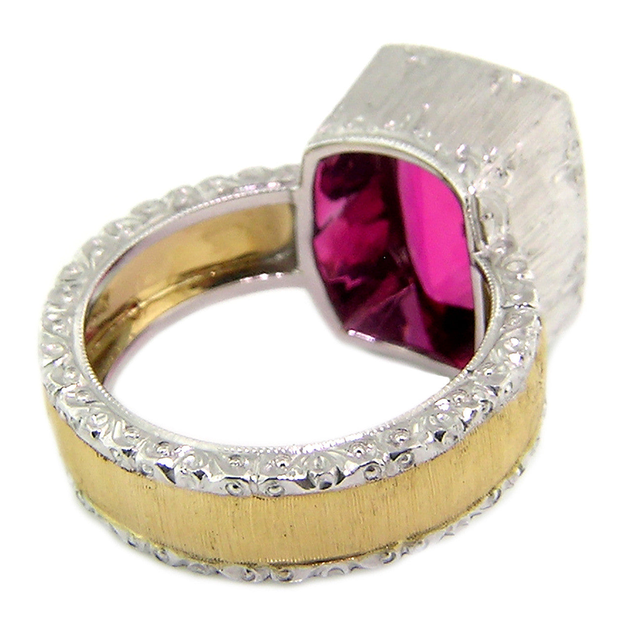 Rubellite Tourmaline 18kt Sienna Ring made in Florence, Italy by Cynthia Scott Jewelry