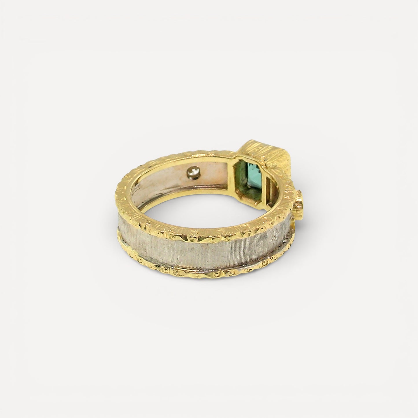 Blue Green Tourmaline 18kt Sienna Ring made in Florence Italy by Cynthia Scott Jewelry