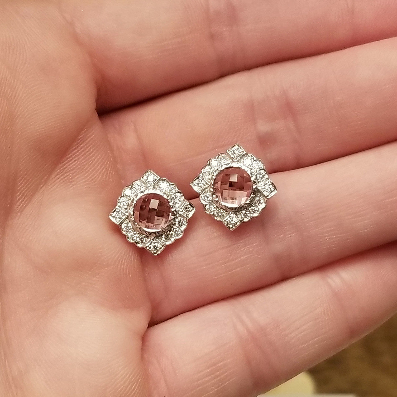 Maine Tourmaline Diamond 18kt Alessia Earrings made in Florence, Italy by Cynthia Scott Jewelry