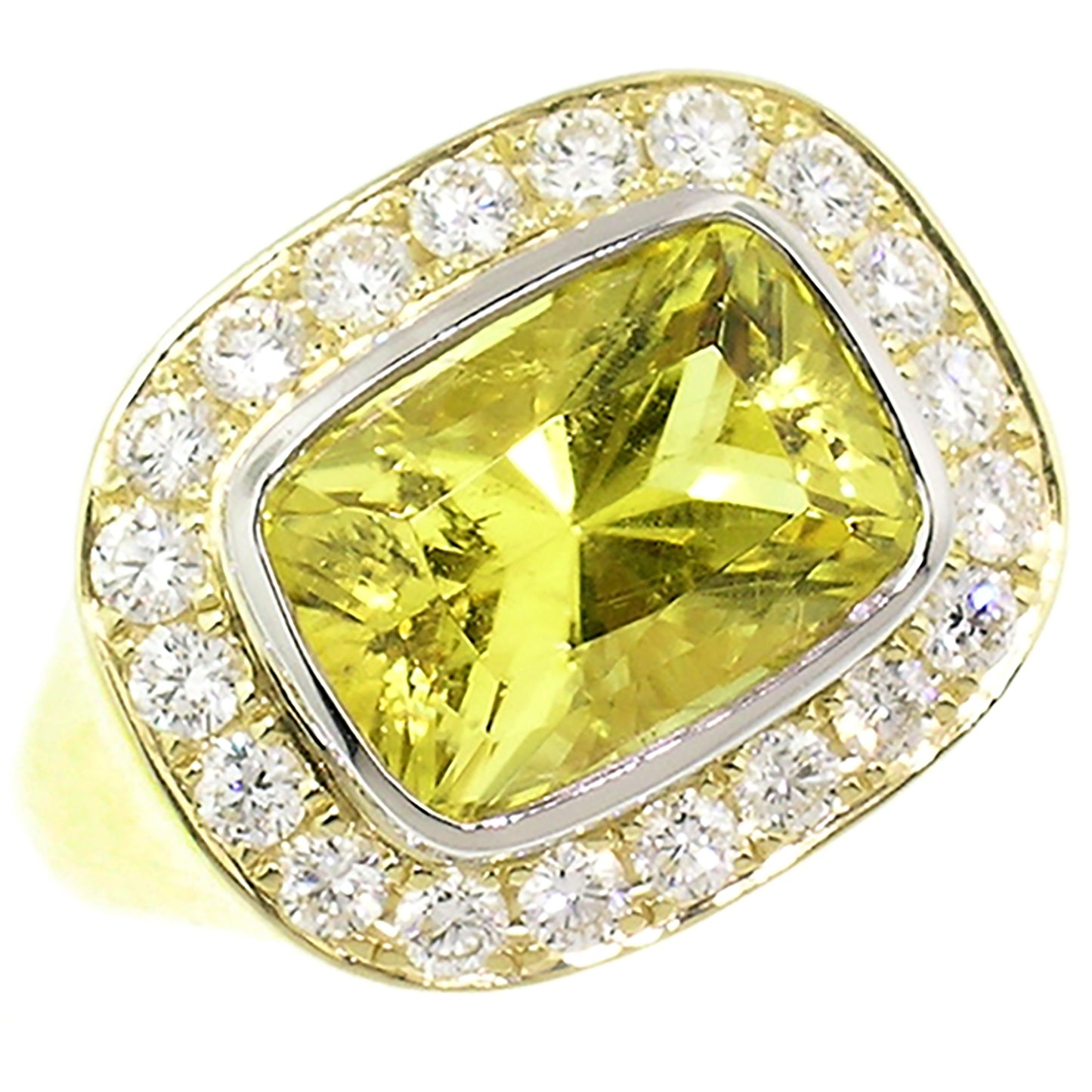 Canary Tourmaline 18kt Aphrodite Ring (GIA)