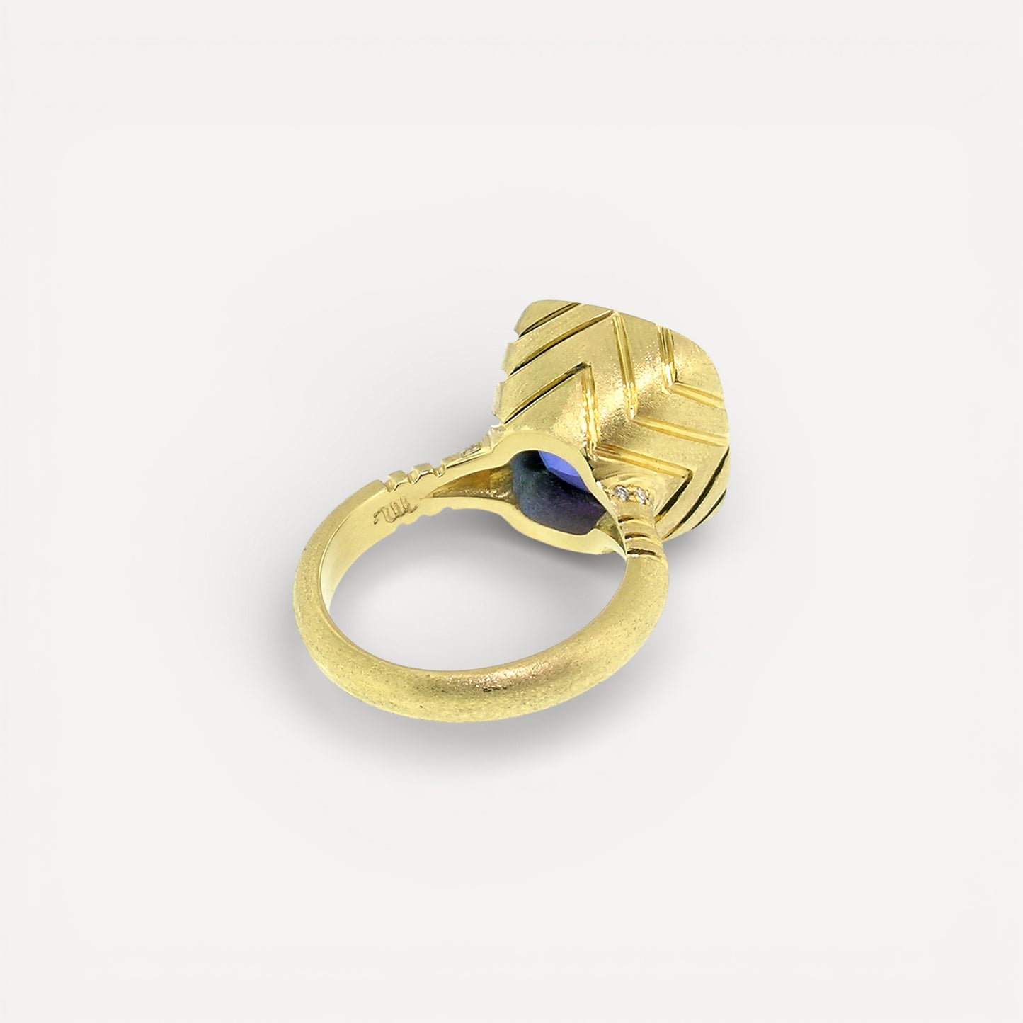 10.52ct Tanzanite Custom 18kt Ring made in USA by Cynthia Scott Jewelry