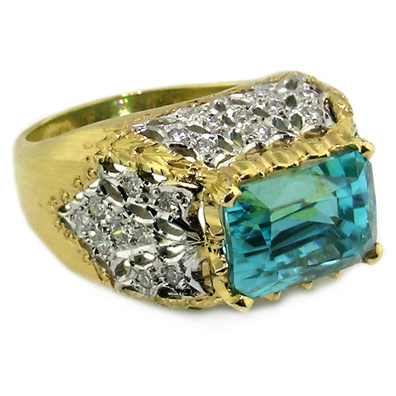 Cambodian Blue Zircon Aria Ring