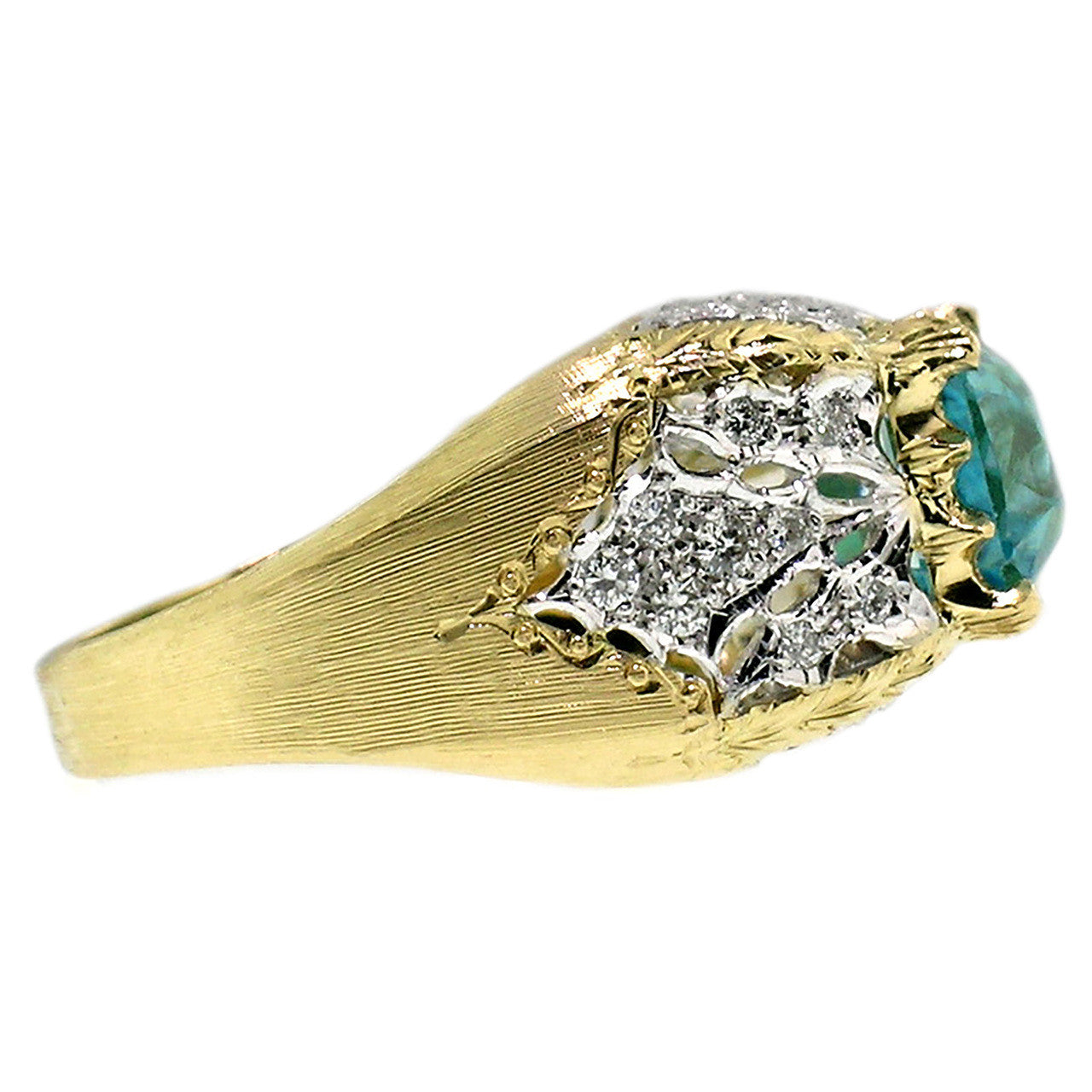 Cambodian Blue Zircon Aria Ring