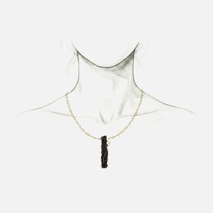 Black Chalcedony and druse carving by Steve Walters, set in an 18kt brooch pendant by ART Guyon for Cynthia Scott Jewelry.