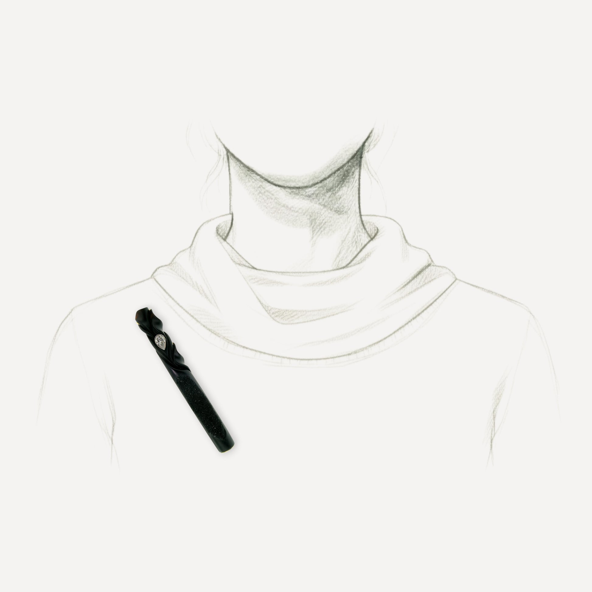 Steve Walters Carved Chalcedony and Diamond 18kt Pendant & Brooch made in USA by ART Guyon for Cynthia Scott Jewelry