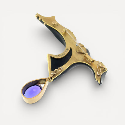 Chalcedony & Tanzanite Wearable Sculpture