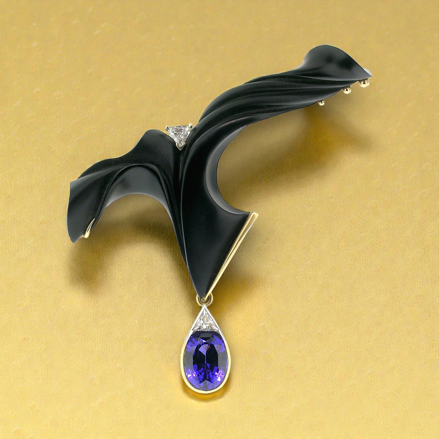 Chalcedony & Tanzanite Wearable Sculpture