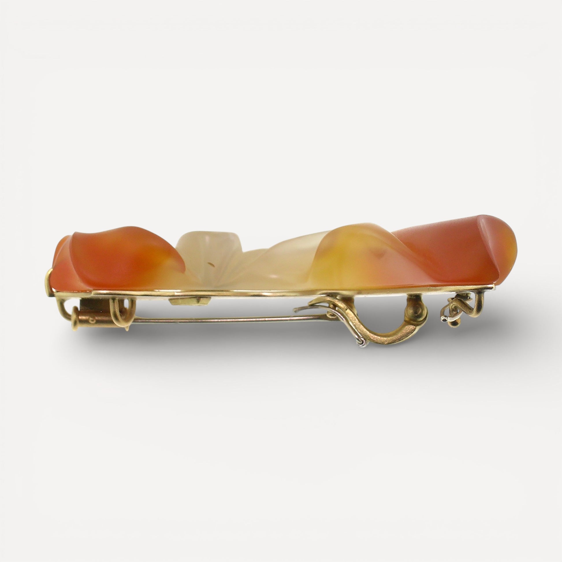 Steve Walters Carved Carnelian, Chrome Diopside, and Tahitian Pearl 18kt Pendant & Brooch made in USA by ART Guyon for Cynthia Scott Jewelry