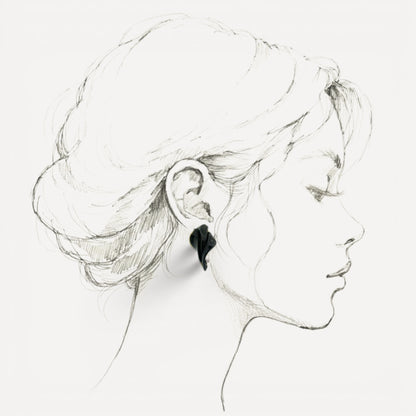 Black Chalcedony and Druse Carvings by Steve Walters in Diamond and 18kt Earrings made in USA by ART Guyon for Cynthia Scott Jewelry.