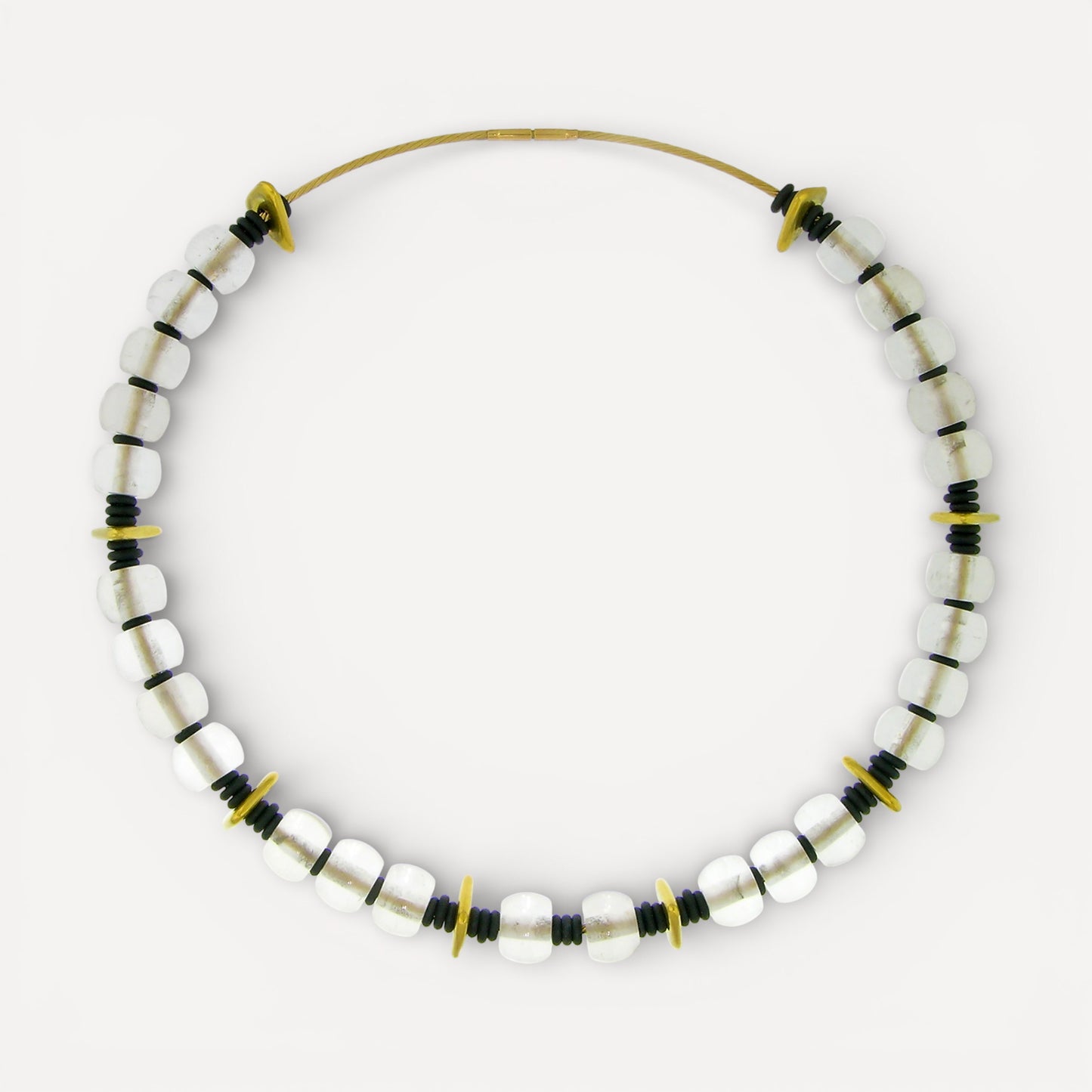 Rock Crystal, 18kt & 20kt Convertible Necklace made in USA by ART Guyon