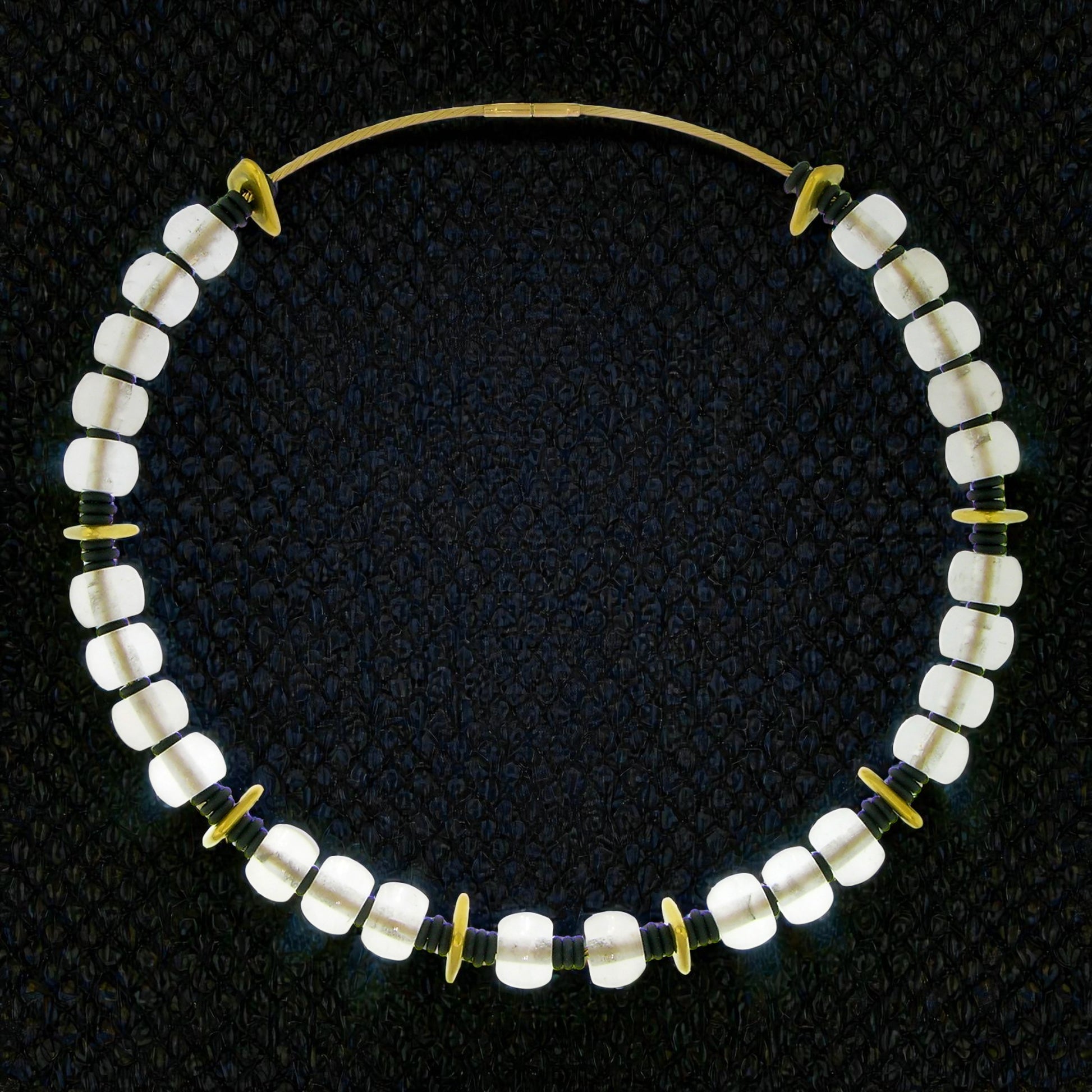 Rock Crystal, 18kt & 20kt Convertible Necklace made in USA by ART Guyon