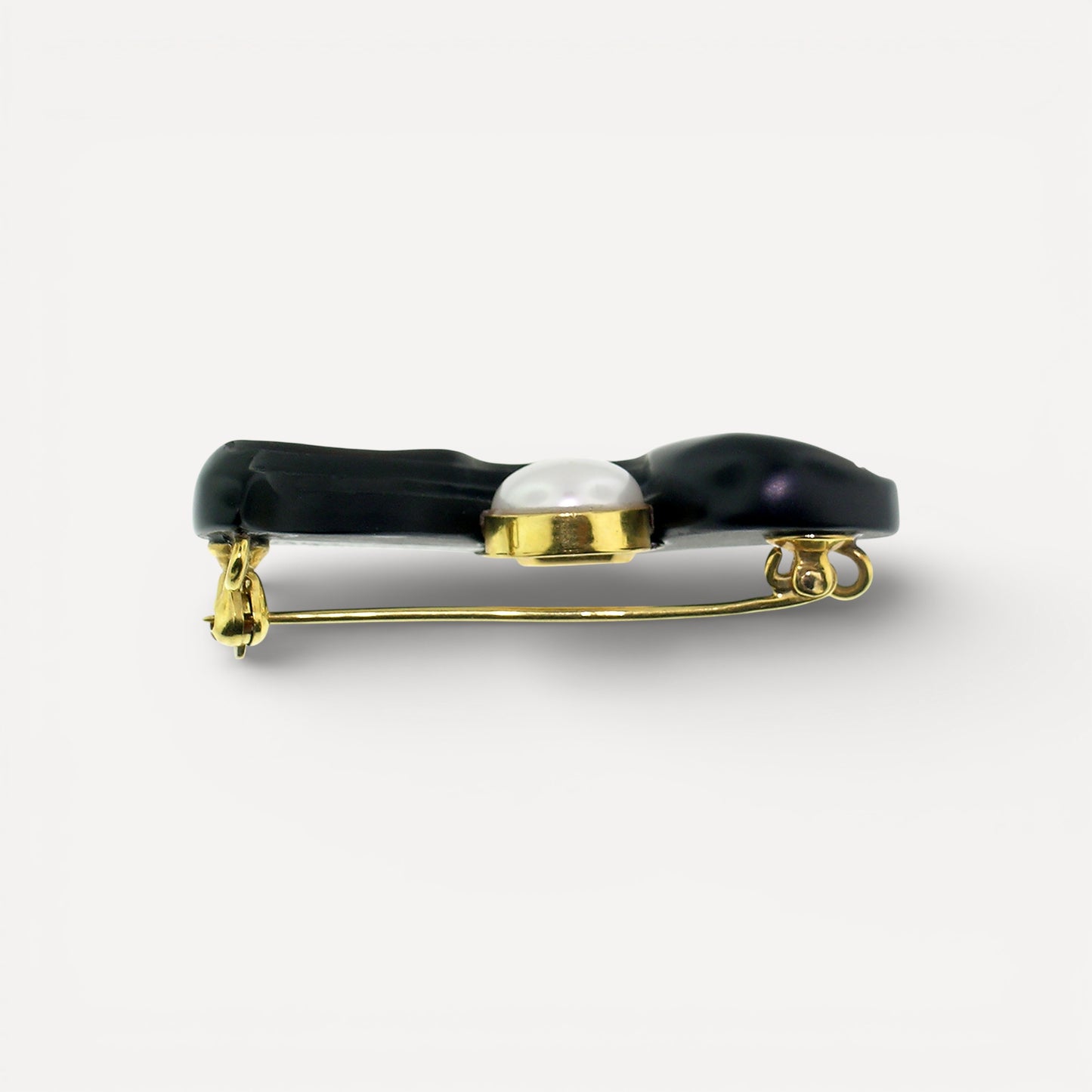 Chalcedony Carving by Steve Walters in 18kt Pin by ART Guyon for Cynthia Scott Jewelry