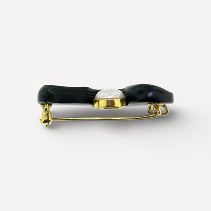 Chalcedony Carving by Steve Walters in 18kt Pin by ART Guyon for Cynthia Scott Jewelry