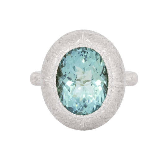 Aquamarine 18kt Bianca Ring made in Florence, Italy by Cynthia Scott Jewelry