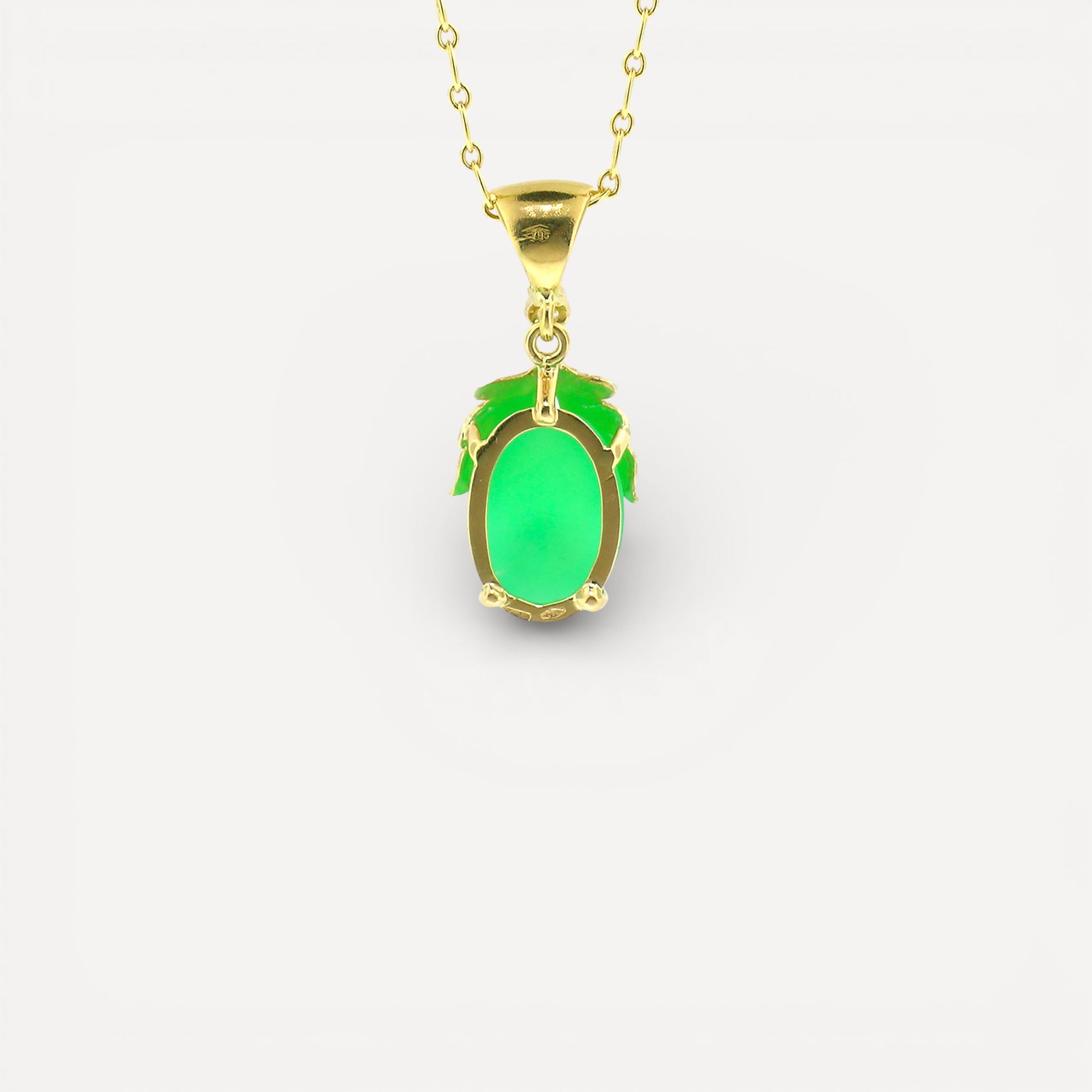 Chrysoprase in 18kt Sylvia pendant made in Florence, Italy by Cynthia Scott Jewelry