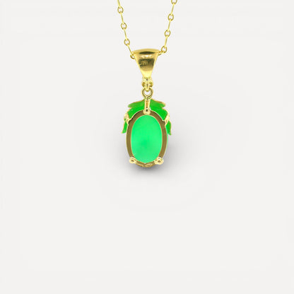 Chrysoprase in 18kt Sylvia pendant made in Florence, Italy by Cynthia Scott Jewelry