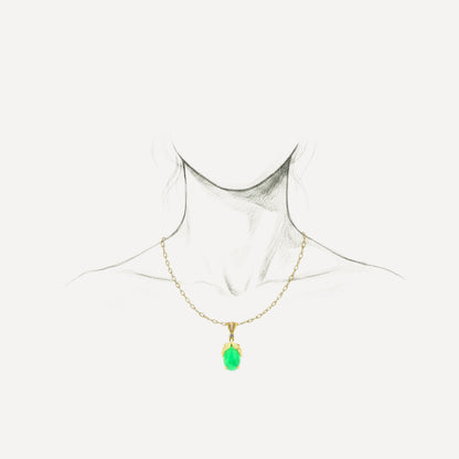 Chrysoprase in 18kt Sylvia pendant made in Florence, Italy by Cynthia Scott Jewelry