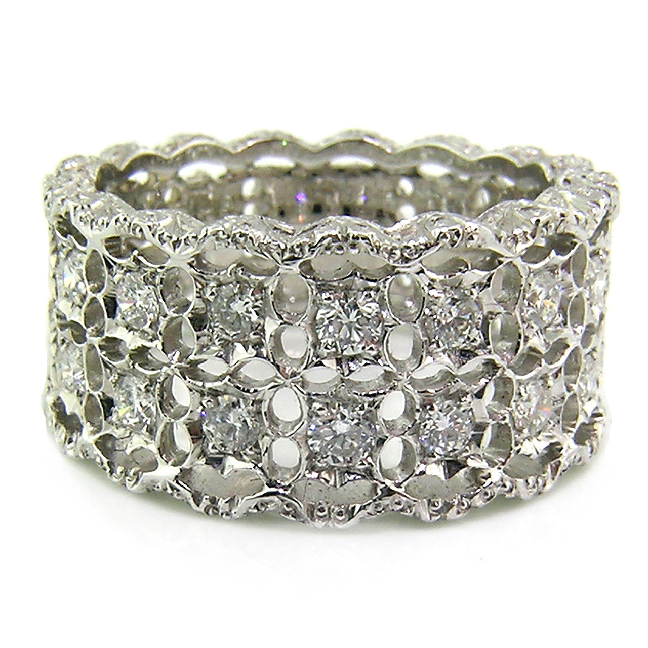 Stefania Florentine Engraved Diamond Band made in Italy for Cynthia Scott Jewelry
