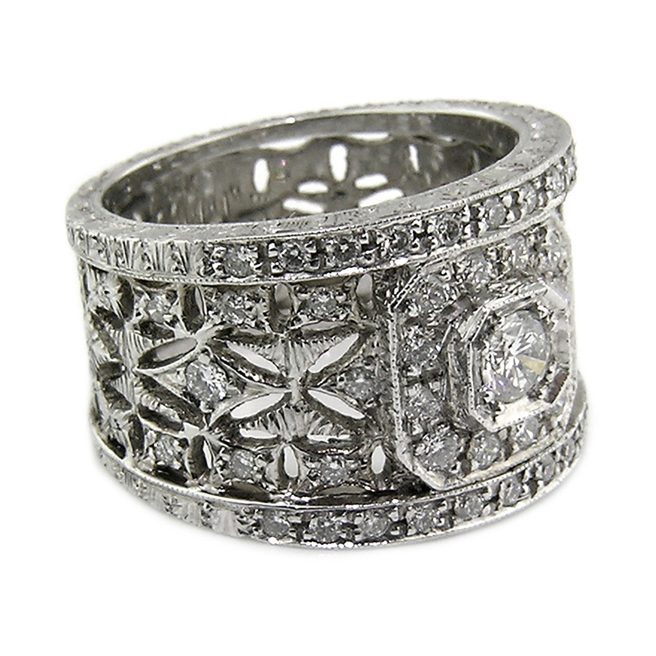 Florentine Lace Diamond 18kt Ring made in Florence Italy for Cynthia Scott Jewelry
