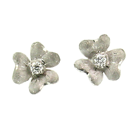 Floral Diamond 18kt Stud Earrings made in Florence, Italy for Cynthia Scott Jewelry