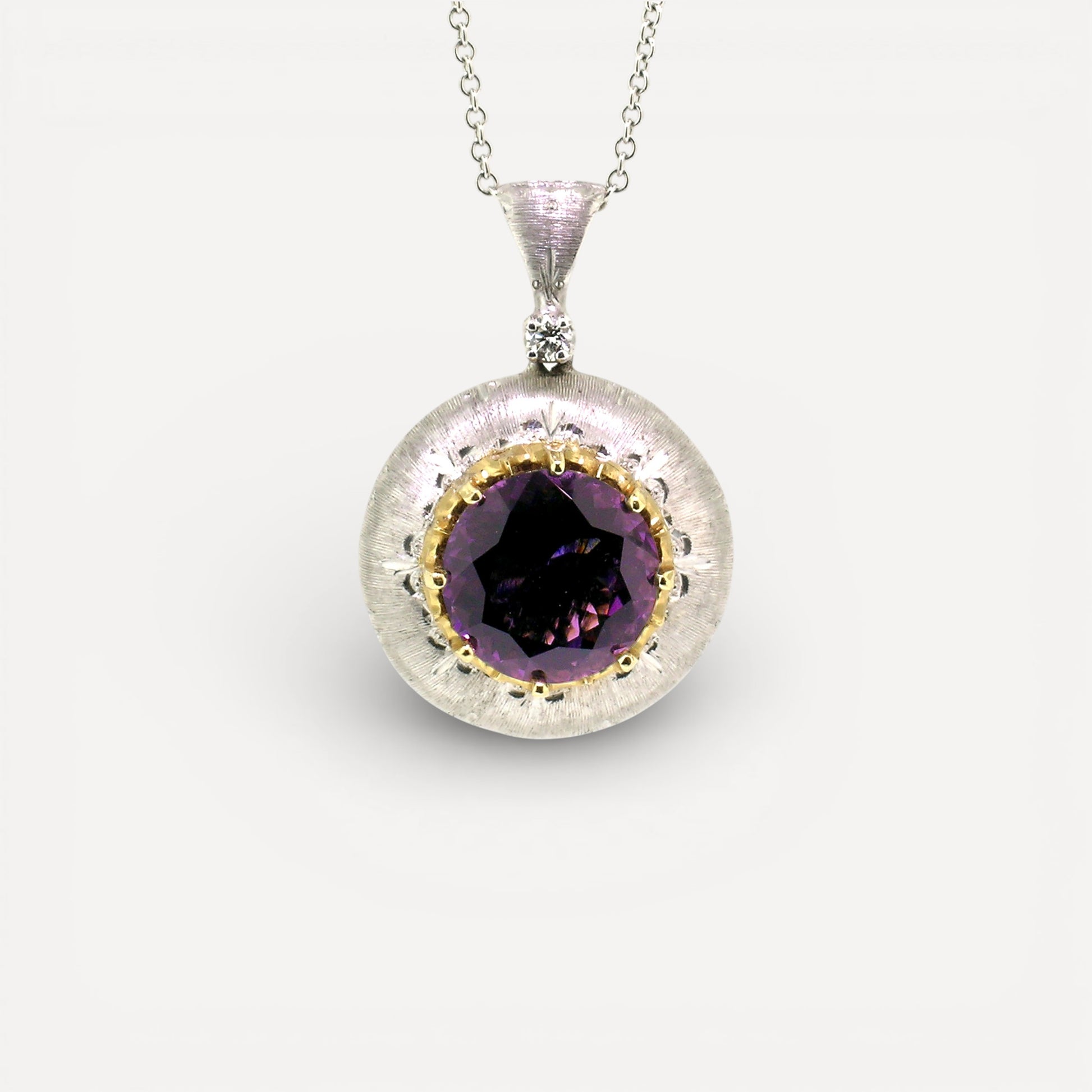 Purple Scapolite 18kt Bianca Pendant made in Florence Italy by Cynthia Scott Jewelry