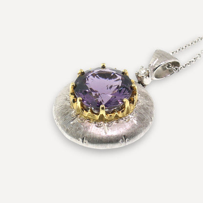 Purple Scapolite 18kt Bianca Pendant made in Florence Italy by Cynthia Scott Jewelry