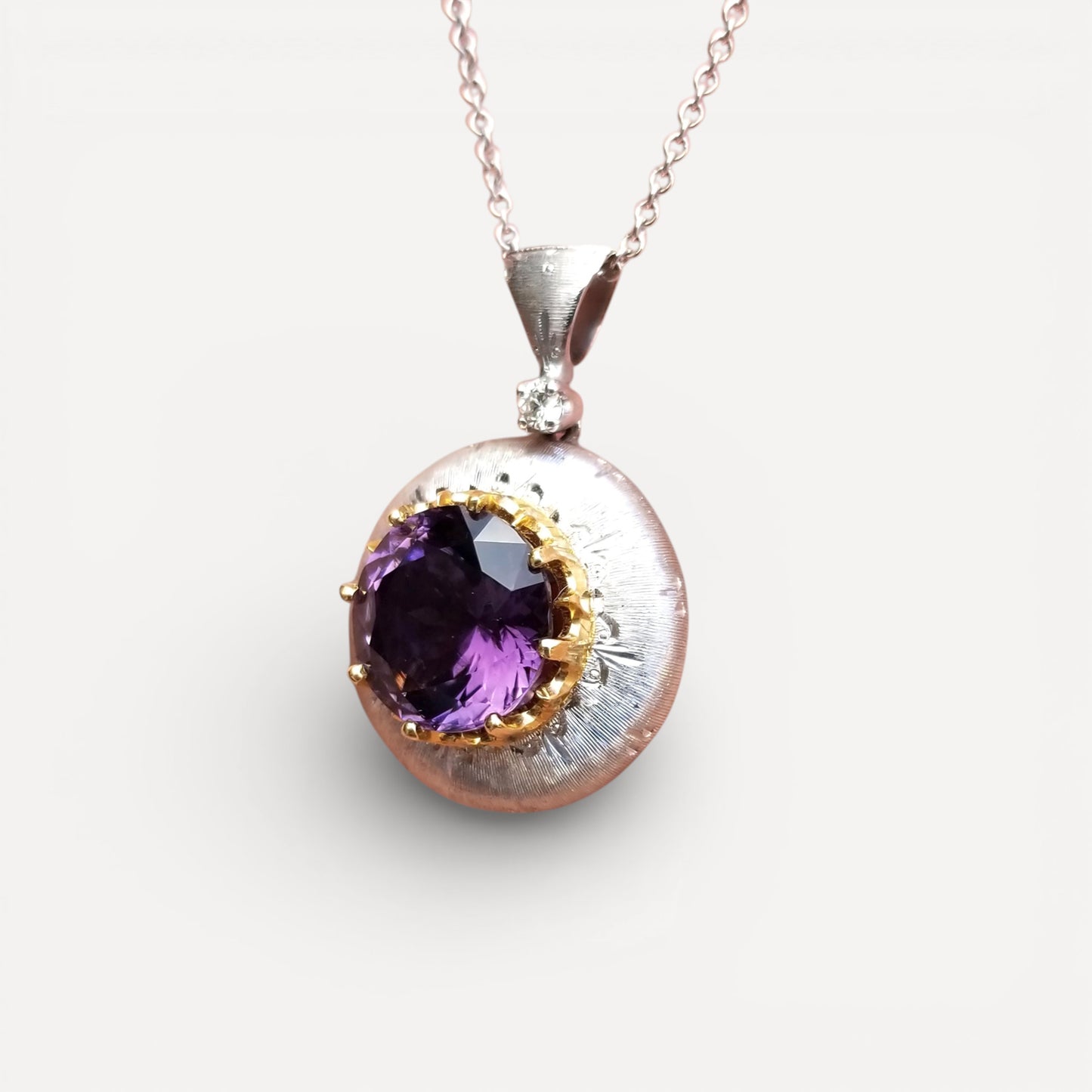 Purple Scapolite 18kt Bianca Pendant made in Florence Italy by Cynthia Scott Jewelry