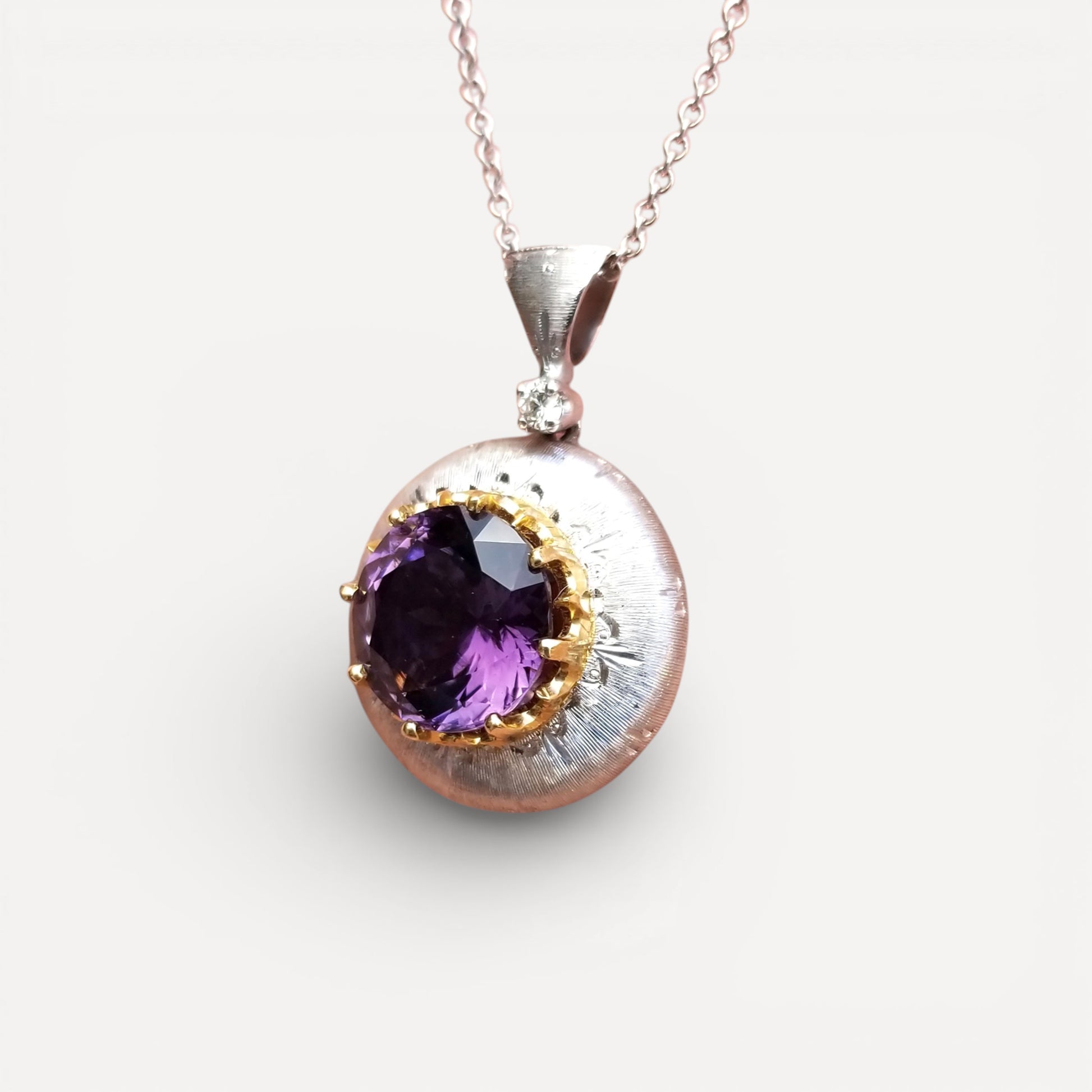 Purple Scapolite 18kt Bianca Pendant made in Florence Italy by Cynthia Scott Jewelry